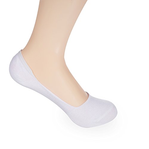 HBF 10 Pares Calcetines Invisibles Mujer Algodón Calcetines Cortos Elástco Con Silicona Antideslizante