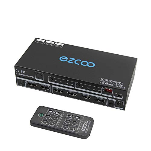 HDMI Matrix 4 en 2 salida 4K 60Hz 4:4:4 HDR Dolby Vision SPDIF 5.1 CH Breakout – HDMI Scaler 4K 1080P Synch, PC Console Firmware Upgrade HDCP 2.2 HDMI 2.0 Matrix 4x2 18Gbps con IR Remote, MX42PRO-HAS HDMI Matrix 4 en 2 salida 4K 60Hz 4:4:4 HDR Dolby Vision SPDIF 5.1 CH Breakout – HDMI Scaler 4K 1080P Synch, PC Console Firmware Upgrade HDCP 2.2 HDMI 2.0 Matrix 4x2 18Gbps con IR Remote, MX42PRO-HAS