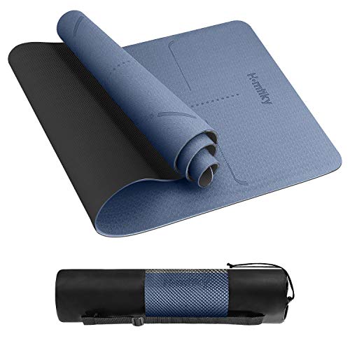 Homtiky Esterilla Yoga, Esterilla Deporte Antideslizante con Material ecológico TPE, Yoga Mat diseñado para Entrenamiento físico con Correa de Transporte y Bolsa Homtiky Esterilla Yoga, Esterilla Deporte Antideslizante con Material ecológico TPE, Yoga Mat diseñado para Entrenamiento físico con Correa de Transporte y Bolsa