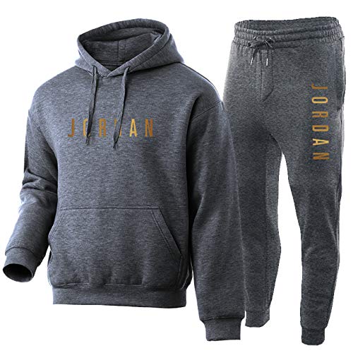 Hoodie Hombre，3D Deportes De Los Hombres De Manga Larga Sudadera con Capucha Y Pantalón De Chándal, 2 Sudaderas con Capucha Jordan (s-XXXL) Deep Skin-S