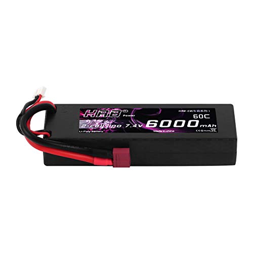 HRB batería de Lipo del Paquete 7,4V 6000MAH 2S 60C para la manía de RC RC helicóptero RC Avión RC Helicópteros Quadrocopter (Deans T)