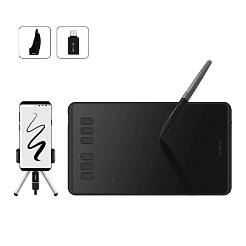 Huion Inspiroy H640P Tableta Gráfica de Dibujo,Lápiz óptico Sin Batería,6 Teclas de Función Personalizables,Tableta Gráfica para Mac Windows Android,Ideal para Trabajar Desde Casa y Aprendizaje Remoto