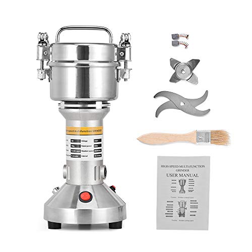 HUKOER Molinillo de granos portátil, 150 g Capacidad 220 V Molino de cereales de hierbas de grano de especias Molino, Máquina de molienda de alta velocidad de 3 cuchillas Procesadora de alimentos HUKOER Molinillo de granos portátil, 150 g Capacidad 220 V Molino de cereales de hierbas de grano de especias Molino, Máquina de molienda de alta velocidad de 3 cuchillas Procesadora de alimentos