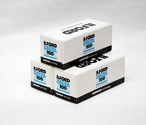 Ilford Delta 100 - Lote de 3 películas (120 unidades), color blanco y negro