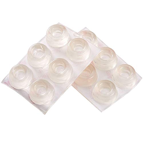 INCREWAY 22 * 10mm Pies de goma, 12 Piezas Transparentes Silicona Parachoques para Muebles Almohadilla Autoadhesiva Adhesivos de Amortiguación