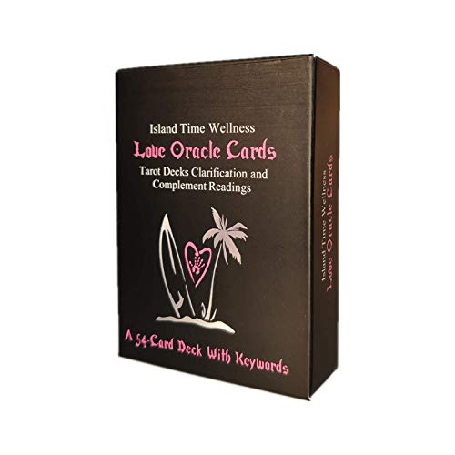 Island Time Wellness Love Oracle Cards baraja de Tarot negra en versión completa en inglés con aclaración de palabras clave, adivinación, predicción del destino, juego