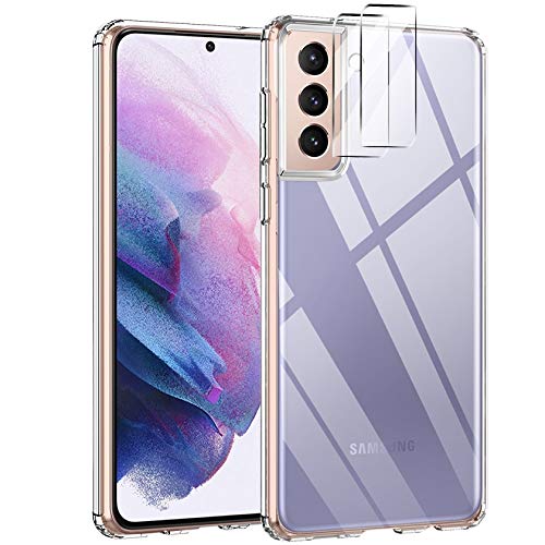 ivencase Funda Ultra híbrido Compatible con Samsung Galaxy S21 Plus / S21+ 5G Carcasa Trasera Anti-amarilleo con 2 Pack cámara Protector de Pantalla -Transparente ivencase Funda Ultra híbrido Compatible con Samsung Galaxy S21 Plus / S21+ 5G Carcasa Trasera Anti-amarilleo con 2 Pack cámara Protector de Pantalla -Transparente