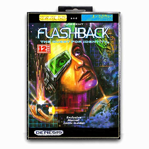 Jhana Flashback con caja para tarjeta de juego Sega MD de 16 bits para Mega Drive para consola de video Genesis
