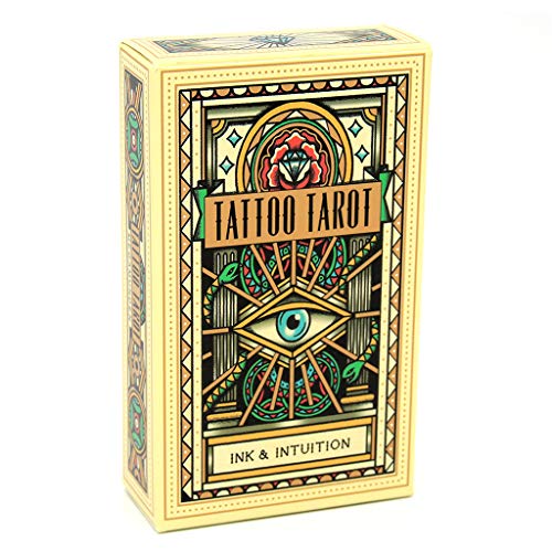 JIACUO Tattoo Tarot Ink & Intuition 78 Cards Deck Oracle Fun Family Party Juego de Mesa