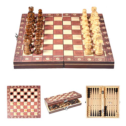 Juego de ajedrez-tablero de ajedrez de madera magnético plegable ligero adecuado para niños y adultos Juego de ajedrez-tablero de ajedrez de madera magnético plegable ligero adecuado para niños y adultos