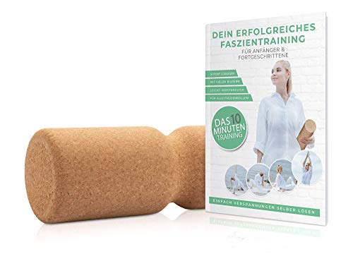 Juego de corcho para fascia 45 x 15 cm con folleto de INSTRUCCIONES DE ENTRENAMIENTO para el entrenamiento la zona del gatillo - fascitis plantar, alivia la tensión de espalda y hombros - 100% natural