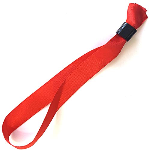 Juego de pulsera en tela / cinta de raso, con cierres de plástico - 10 colores disponibles (rojo, 100)