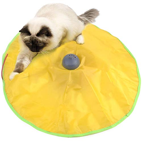 Juguetes for Gatos eléctricos, 4 Modos de Velocidad Amarillo Interactivo Juguetes con un Secreto Rata, Juguetes for Gatos eléctricos de Tela de Nylon x (Color : Yellow)