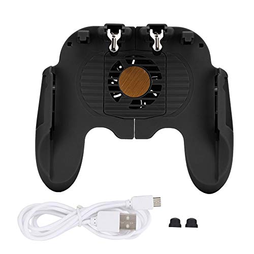 Junluck Controlador de Juego Móvil para PUBG/Call of Duty/Fortnite Mobile Game Controller con Ventilador de Enfriamiento Mando de Juegos Gamepad para 4.7-6" Android/iOS Smartphone(Negro)