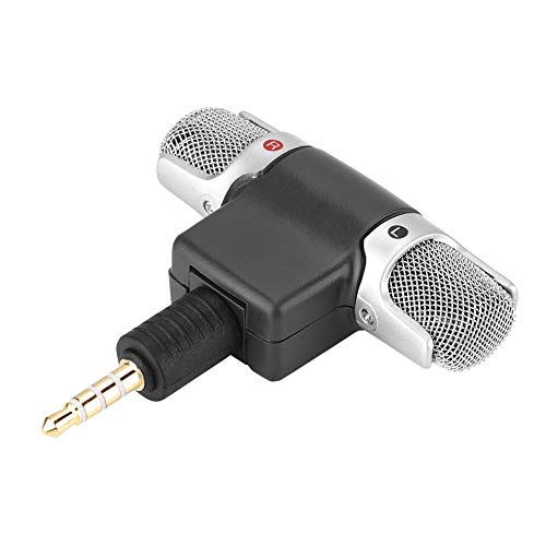 Kafuty Micrófono para Grabar Miniconfono inalámbrico de 3,5 mm Estéreo y micrófono estéreo Digital Micrófono Micrófono Profesional Externo de Mano para Medios Digitales Teléfono PC y grabadoras