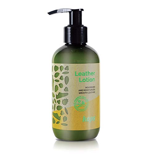 Kaps Leather Lotion | Cuidado del Cuero Liso Natural y Sintético con Jojoba y Lanolina Ecológicas a Base de Plantas | Restaura Zapatos | Bolsos | Chaquetas y Más, 200 ml | Hecho en Europa