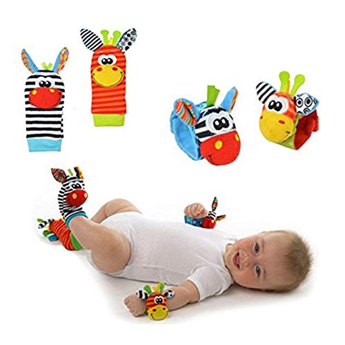 Kentop Calcetines y Muñeca para Bebé, con Juguetes, Adecuado para bebé 0-6 Meses, Sonajeros incorporados Kentop Calcetines y Muñeca para Bebé, con Juguetes, Adecuado para bebé 0-6 Meses, Sonajeros incorporados