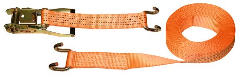Kerbl 37143 – Correa de Amarre con trinquete y Gancho 2 Piezas 50 mm x 8 m Resistencia a la tensión 4.000 kg, Color Naranja