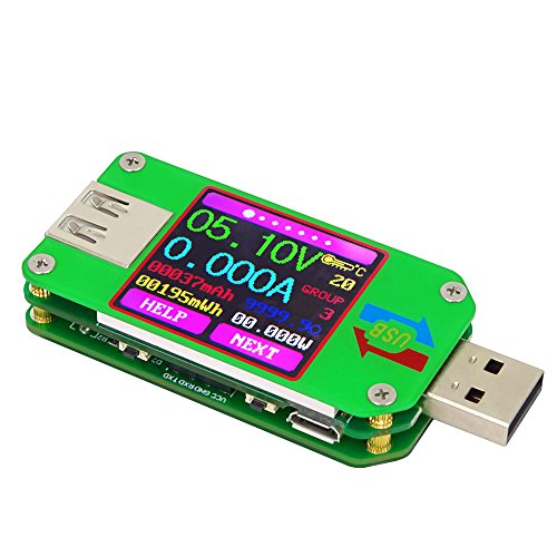 KKmoon RD UM24C Medidor de corriente Voltímetro Amperímetro USB 2.0 Color Display LCD Tester Batería Cable de carga Impedancia Medición Versión de comunicación