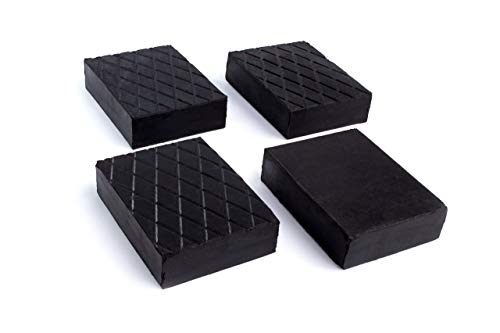 Kora Juego de 4 bloques de goma (160 x 120 x 60 mm), color negro