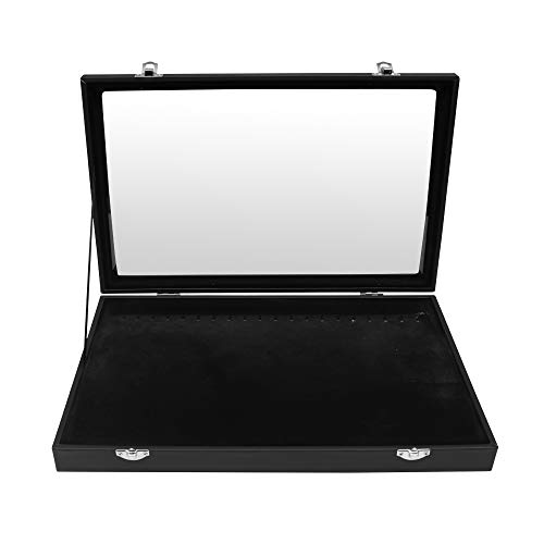 Kurtzy Organizador de Collares (Pack de 1) - Caja Joyero Organizador Terciopelo Tapa Transparente 35cm de Ancho x 24cm de Profundidad x 4,5cm de Alto - 20 Ganchos Bandeja Cadena paraTobillera, Braza