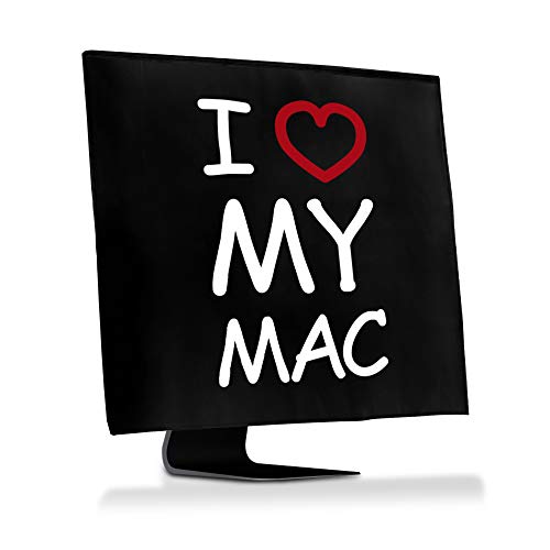 kwmobile Funda Compatible con Apple iMac 27" / iMac Pro 27" - Cubierta Antipolvo - I Love my Mac Blanco/Rojo/Negro