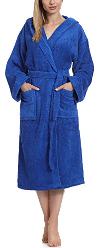 Ladeheid Albornoz de Baño 100% Algodón Ropa de Casa Mujer LA40-102 (Azul (D14) (Densidad de 450), M)