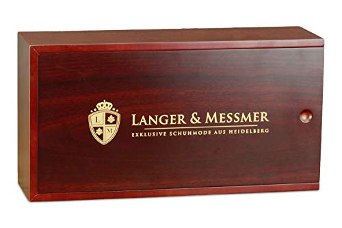 Langer & Messmer caja de madera Mannheim con compartimentos para artículos des cuidado de zapatos, sin contenido