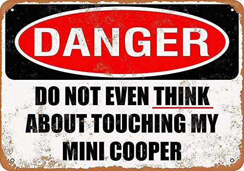 Laurbri Don't Touch My Mini Cooper - Placa metálica de Advertencia para Pared o Dormitorio, Escuela, Aluminio, decoración de Bar, cafetería Laurbri Don't Touch My Mini Cooper - Placa metálica de Advertencia para Pared o Dormitorio, Escuela, Aluminio, decoración de Bar, cafetería