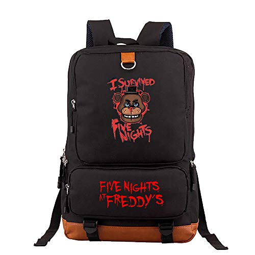 Levuyou Kid's Five Nights at Freddy'S Backpack para Viajar al Aire Libre, Mochila Escolar Duradera y multifunción / 16.9 * 11.1 * 5.5inch