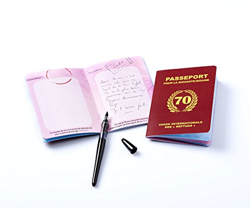 Libro de visitas "Pasaporte para la 70 años", regalo para mujer o hombre