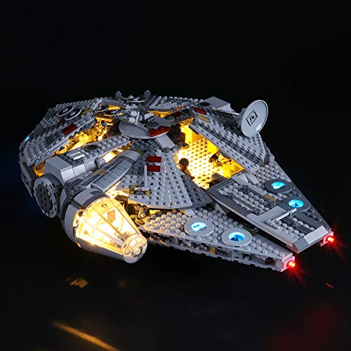 LIGHTAILING Conjunto de Luces (Star Wars Halcón Milenario) Modelo de Construcción de Bloques - Kit de luz LED Compatible con Lego 75257 (NO Incluido en el Modelo)