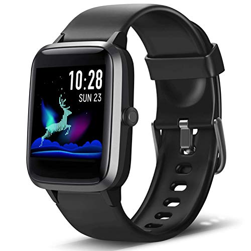 Lintelek Reloj Inteligente Mujer Hombre, Smartwatch con Monitor de Pasos, Calorías, Sueño y Ritmo Cardíaco, Reloj Inteligente Impermeable 5ATM, Reloj Deportivo para iOS y Android