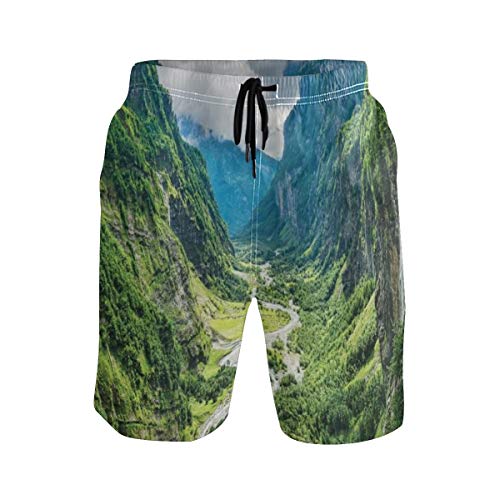 LISNIANY Bañador Hombre,Lago Casa Valle Montaña Árbol Niebla Cascada Cañón Paisaje Alpino Madre Naturaleza Tema,Natación Secado Rápido Malla Pantalones Imprimiendo Cortos(XXL) LISNIANY Bañador Hombre,Lago Casa Valle Montaña Árbol Niebla Cascada Cañón Paisaje Alpino Madre Naturaleza Tema,Natación Secado Rápido Malla Pantalones Imprimiendo Cortos(XXL)