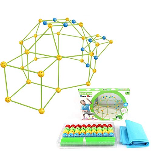 Lizefang Kit de construcción de Fuertes para niños con Cubierta, Tienda de Empalme de Bricolaje para niños con 36 Bolas de conexión, Juguete Ultimate Forts Builder para fomentar el Trabajo en Equipo