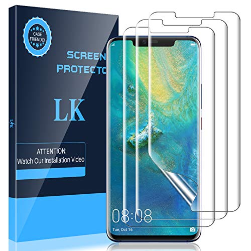 LK Compatible con Huawei Mate 20 Pro Protector de Pantalla,3 Piezas,Admite la Función de Huella Digital,Película Protectora de TPU,Alta Definición y Sensibilidad