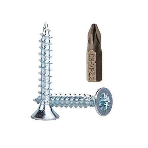 Lote de 100 tornillos para madera de acero galvanizado 6,0 x 40 mm, tornillos de cabeza Pozi-Drive, fijadores, avellanados, tornillos de aglomerado (100 unidades) Lote de 100 tornillos para madera de acero galvanizado 6,0 x 40 mm, tornillos de cabeza Pozi-Drive, fijadores, avellanados, tornillos de aglomerado (100 unidades)