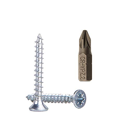 Lote de 1000 tornillos para madera de acero galvanizado de 4,0 x 25 mm, tornillos de cabeza Pozi-Drive, fijadores, avellanados, tornillos de aglomerado (1000 unidades) Lote de 1000 tornillos para madera de acero galvanizado de 4,0 x 25 mm, tornillos de cabeza Pozi-Drive, fijadores, avellanados, tornillos de aglomerado (1000 unidades)