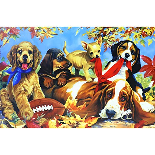 Lunriwis Puzzle de 1000 Piezas para Adultos, Casa de Campo Obra de Arte de Juego de Rompecabezas para Adultos,Adolescentes(70x50cm) (Dog Party)