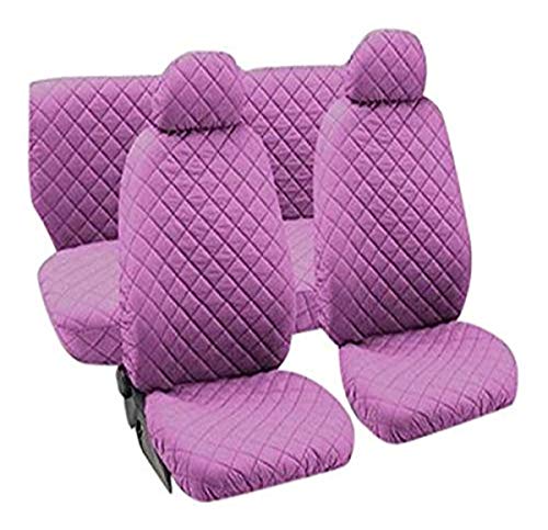 Lupex Shop trap_Ro - Juego de fundas de asiento universales, tejido acolchado, color rosa