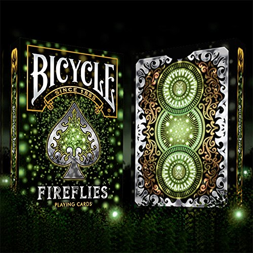 LuxTri Bicycle Fireflies | Tarjetas de póquer, cartas de reproducción + 3 cartas de "Look & Feel", Juniardi Satyanagara, sello exclusivo, Cardistry, póker, juego de cartas