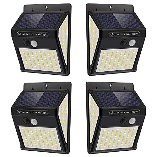Luz Solar Exterior con Sensor de Movimiento, Luces 144 LED Solares Exteriore, 3 Modos, 270º lluminación Focos Solares Exterior Impermeable Aplique Lampara Solar para Exterior Jardin (4pack) Luz Solar Exterior con Sensor de Movimiento, Luces 144 LED Solares Exteriore, 3 Modos, 270º lluminación Focos Solares Exterior Impermeable Aplique Lampara Solar para Exterior Jardin (4pack)