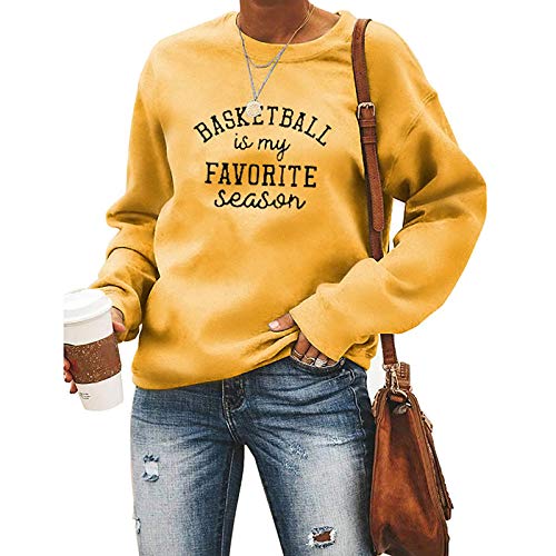 LXHcool El Baloncesto es mi estación Favorita para los Amantes de Baloncesto Sudadera (Color : Yellow, Size : Medium)