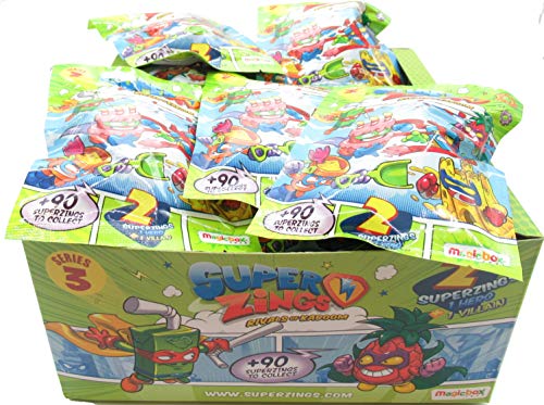 Magic Box SUPERZINGS Caja Completa 30 Sobres 2 Personajes Cada uno (1 héroe + 1 Enemigo) 60 Personajes Total Originales Rivals of Kaboom Serie 3 Magic Box SUPERZINGS Caja Completa 30 Sobres 2 Personajes Cada uno (1 héroe + 1 Enemigo) 60 Personajes Total Originales Rivals of Kaboom Serie 3