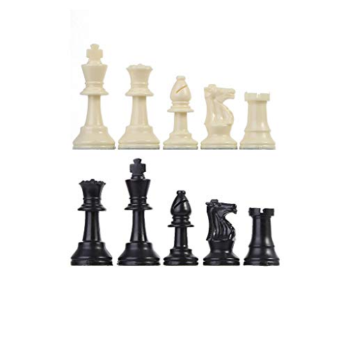 MAGT Piezas Ajedrez Madera, portátil Plegable de ajedrez de Madera Juego Completo Piezas de ajedrez Conjunto Negro y Whitefor niños y Adultos con 60 Reglas de Juego Tarjetas (tamaño : 64MM)