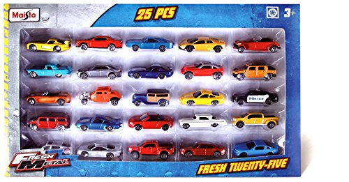 Maisto - Set 25 Coches Fresh Metal, Escala 1:64 (12005)