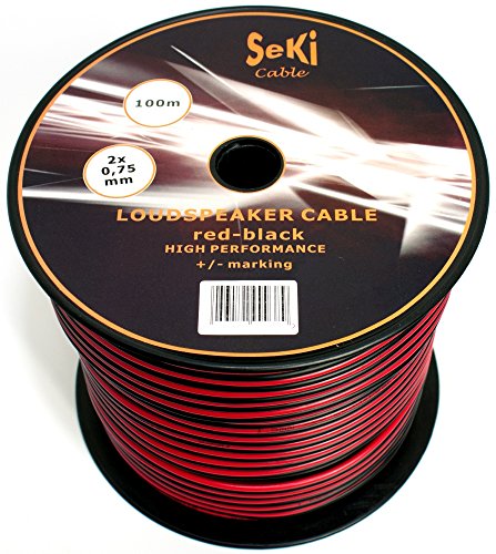 Manax - Cable para altavoz (2 x 0,75 mm²), color rojo y negro Manax - Cable para altavoz (2 x 0,75 mm²), color rojo y negro