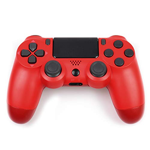 Mando Inalámbrico para PS4, Mando Inalámbrico Gamepad Doble Vibración Seis Ejes Mando Game Compatible con Playstation 4/PS4 Slim/PS4 Pro (Rojo)
