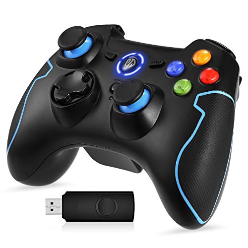 Mando para PC, [Regalos Para Padre] EasySMX Mando Inalámbrico PS3 Gamepad Wireless Compatible con Windows XP y Vista, Windows 7/ 8/8.1/10 y 10, PS3, Android y Operación Rango hasta 10M (Azul)