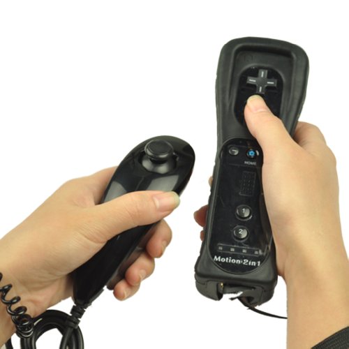 Mando Remoto con Motion Plus y Nunchuk Controlador para Wii + Funda
